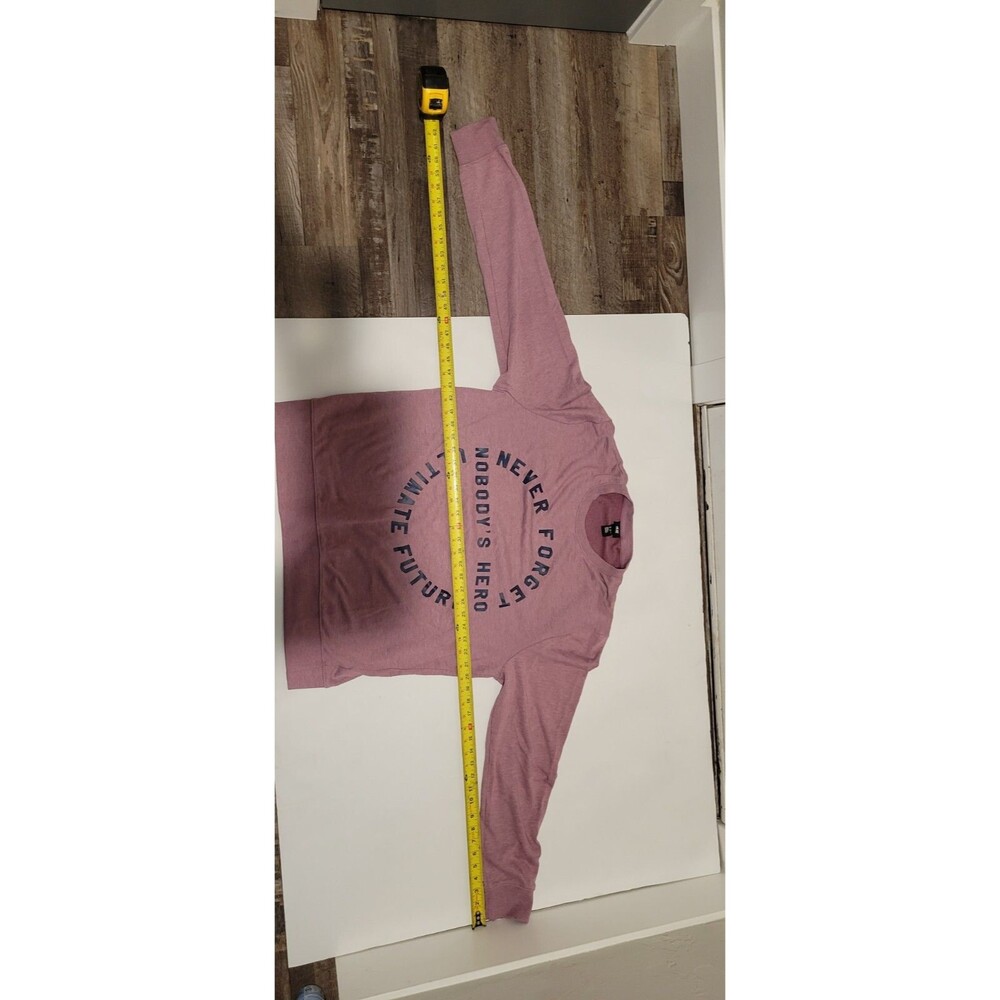 H&M size XL mauve pink graphic crew neck sweatshirt never forget nobodys hero B1 - Picture 5 of 11